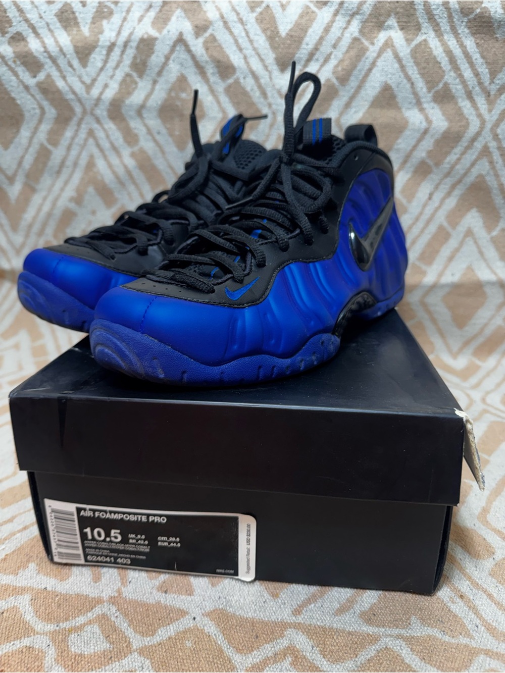 Nike Foamposite Pro Royal Blue and Black Basketball Shoes colbolt